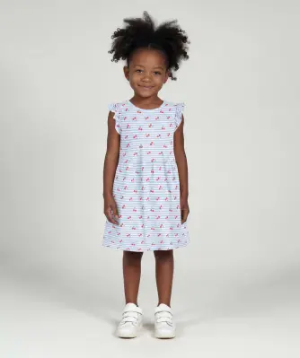 Gestreepte jurk met kersen