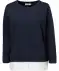 Sweatshirt mit Bluseneinsatz dunkelblau
