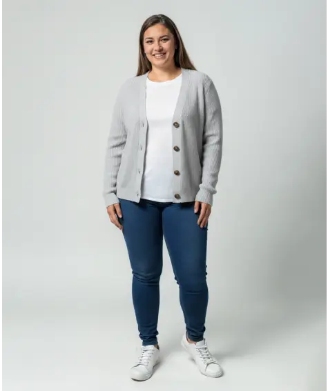 Strickjacke mit V-Ausschnitt