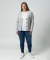 Strickjacke mit V-Ausschnitt grau melange