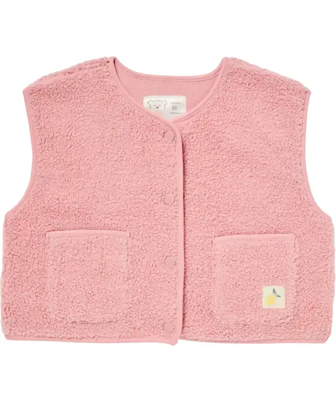 Baby teddy gilet in lichtroze