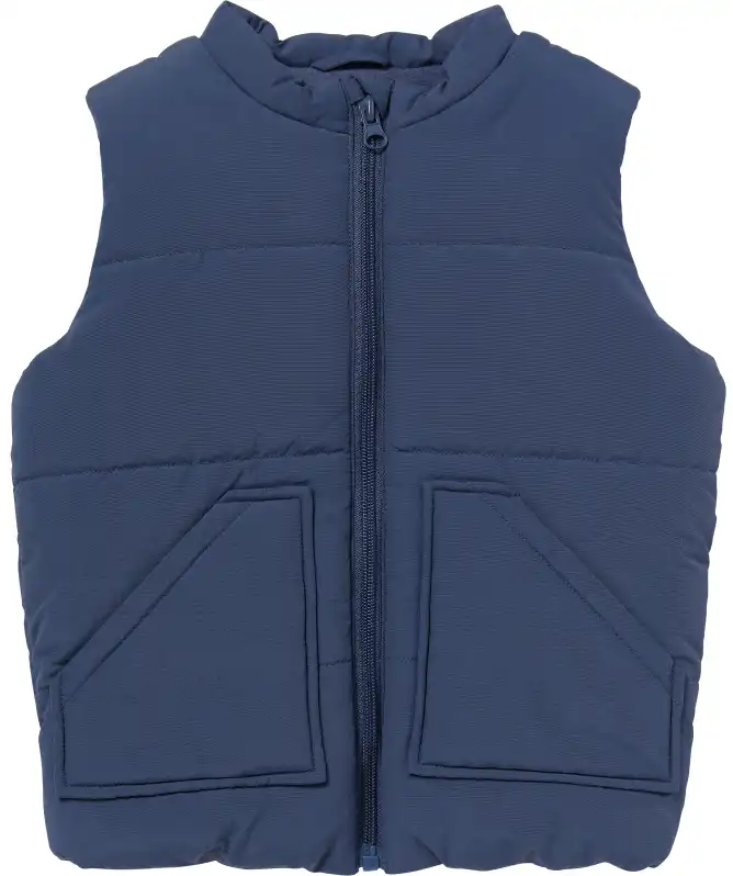 Prošívaná vesta v modré barvě