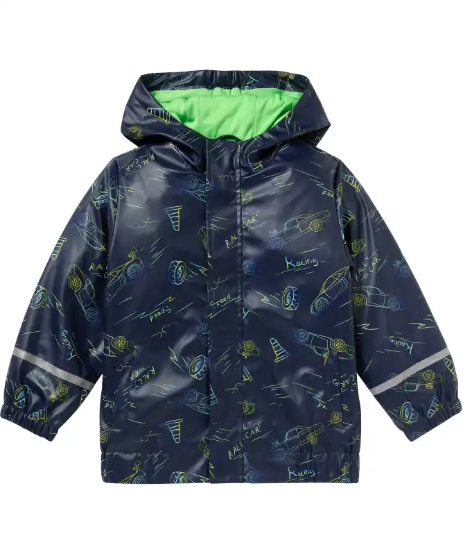 Regenjacke mit Rennwagenmotiven