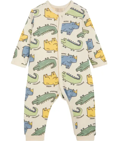 Schlafanzug mit Nilpferden und Krokodilen