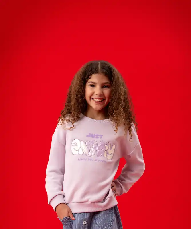 Kinder sweater met opschrift