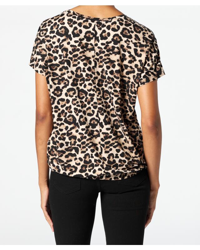 T-shirt à manches chauve-souris femme, imprimé léopard (KiK T-Shirt mit Fledermausärmeln (Leopardendruck)) — KiK, produit allemand authentique au Maroc