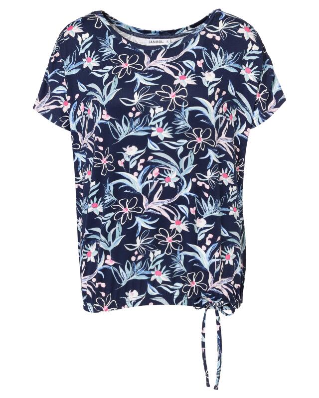 T-shirt à manches chauve-souris femme, à fleurs (KiK T-Shirt mit Fledermausärmeln (Blumendruck)) — KiK, produit allemand authentique au Maroc
