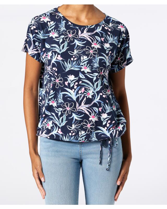 T-shirt à manches chauve-souris femme, à fleurs (KiK T-Shirt mit Fledermausärmeln (Blumendruck)) — KiK, produit allemand authentique au Maroc