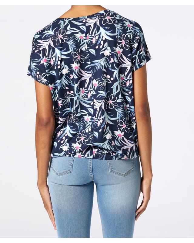 T-shirt à manches chauve-souris femme, à fleurs (KiK T-Shirt mit Fledermausärmeln (Blumendruck)) — KiK, produit allemand authentique au Maroc