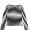 Langarmshirt mit Wellenkanten dunkelblau gestreift