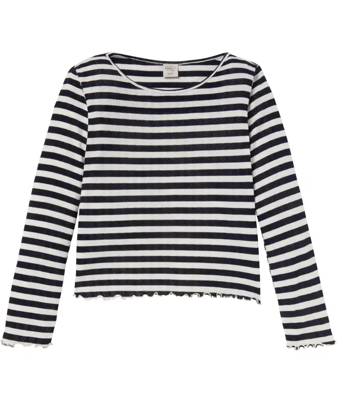 Langarmshirt mit Wellenkanten