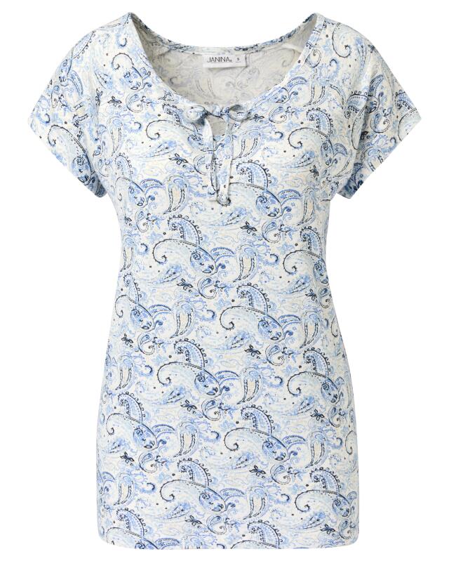 T-shirt paisley femme, blanc/bleu (KiK T-Shirt Paisley (weiß/blau)) — KiK, produit allemand authentique au Maroc