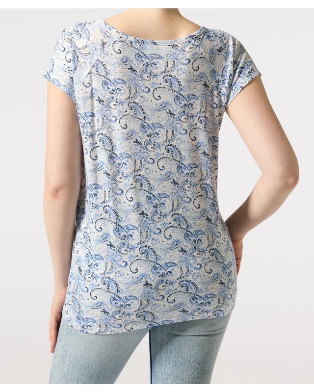 T-shirt paisley femme, blanc/bleu (KiK T-Shirt Paisley (weiß/blau)) — KiK, produit allemand authentique au Maroc