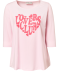 Shirt mit 3/4-Arm pink bedruckt