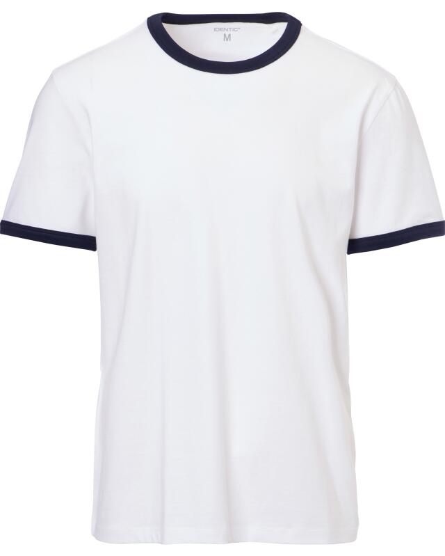 تيشيرت بحواف متباينة للرجال، أبيض (KiK T-Shirt mit Kontrastbündchen (weiß)) — KiK, منتج ألماني أصلي في المغرب
