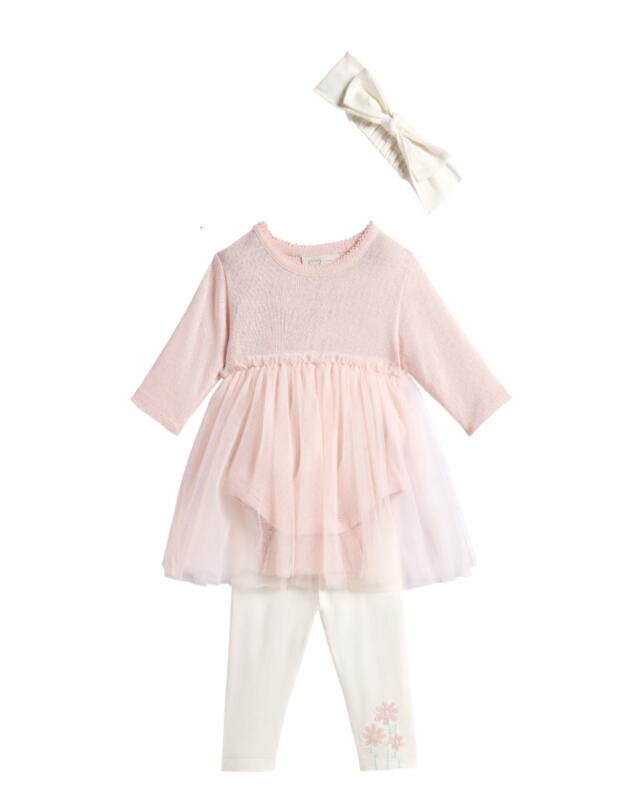 Bandeau + body + legging bébé fille, rose — KiK, produit allemand authentique au Maroc