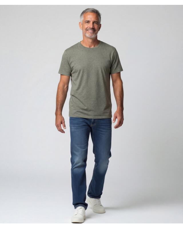 T-shirt basique homme, kaki (KiK Basic T-Shirt (Khaki)) — KiK, produit allemand authentique au Maroc