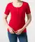 T-shirt met knoopsluiting rood
