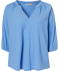 Gekrepptes Blusenshirt blau