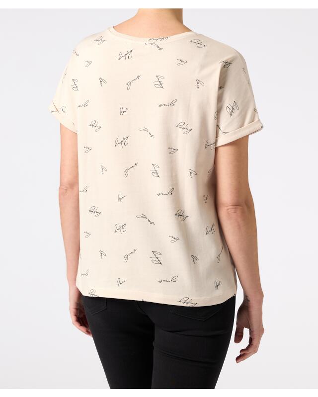 T-shirt à imprimé intégral femme, crème (KiK T-Shirt mit Allover-Print (creme)) — KiK, produit allemand authentique au Maroc