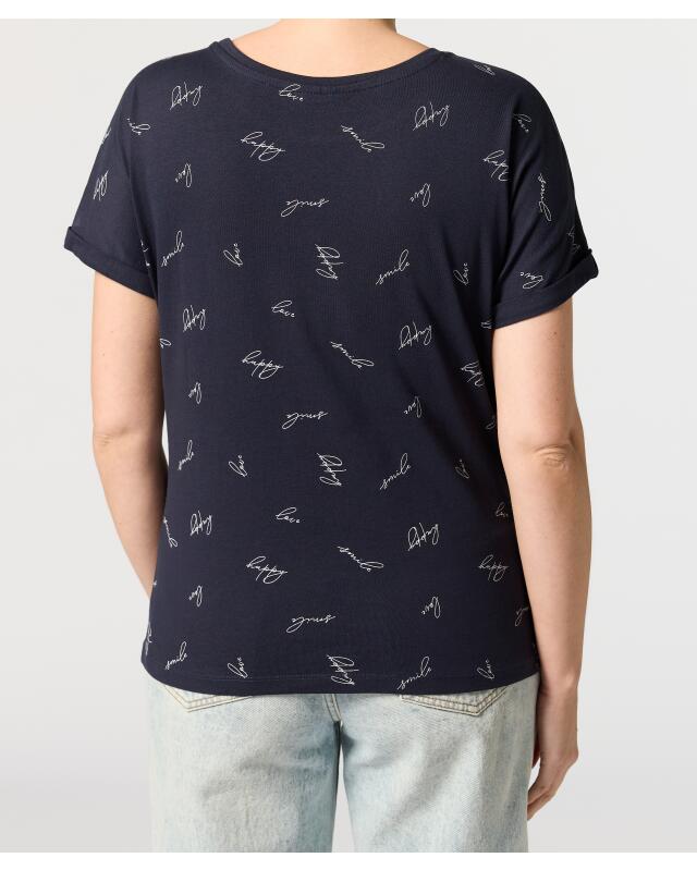 T-shirt à imprimé intégral femme, bleu marine (KiK T-Shirt mit Allover-Print (dunkelblau)) — KiK, produit allemand authentique au Maroc