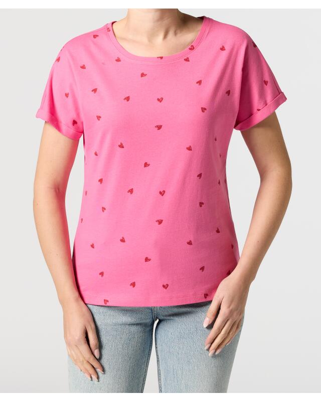 T-shirt à imprimé intégral femme, rose imprimé (KiK T-Shirt mit Allover-Print (rosa bedruckt)) — KiK, produit allemand authentique au Maroc