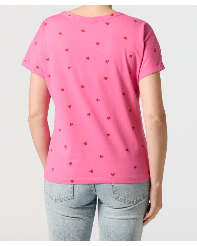 T-shirt à imprimé intégral femme, rose imprimé (KiK T-Shirt mit Allover-Print (rosa bedruckt)) — KiK, produit allemand authentique au Maroc