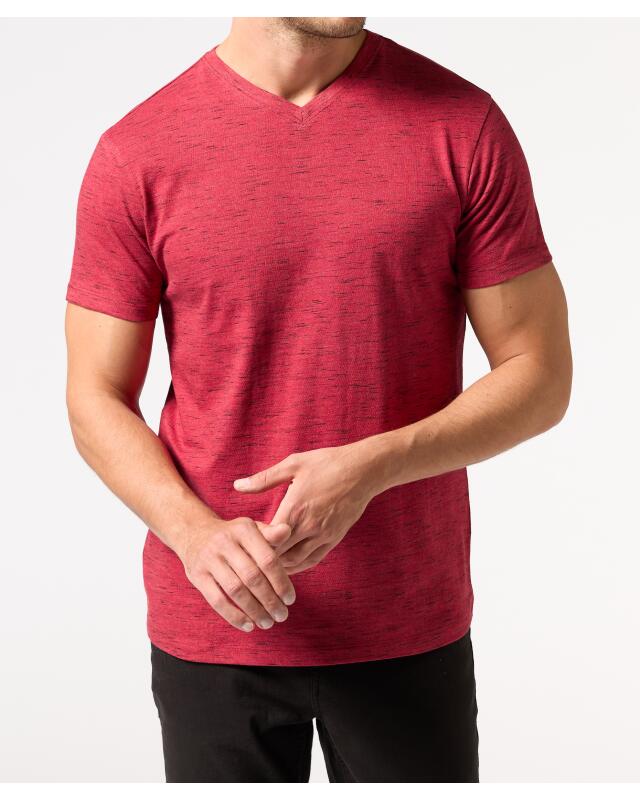 Marl T-shirt for men, burgundy (KiK Meliertes T-Shirt (bordeaux)) — KiK, authentic German product in Morocco