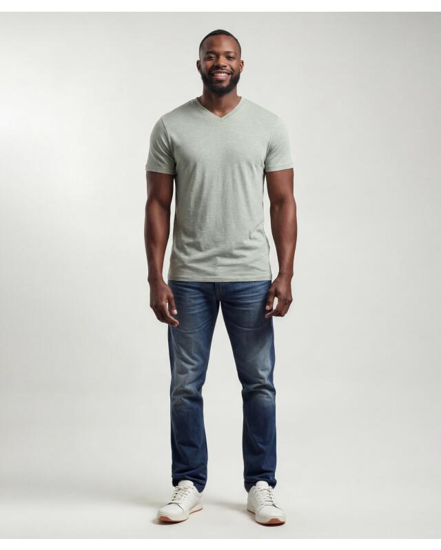 T-shirt chiné homme, vert clair (KiK Meliertes T-Shirt (hellgrün)) — KiK, produit allemand authentique au Maroc