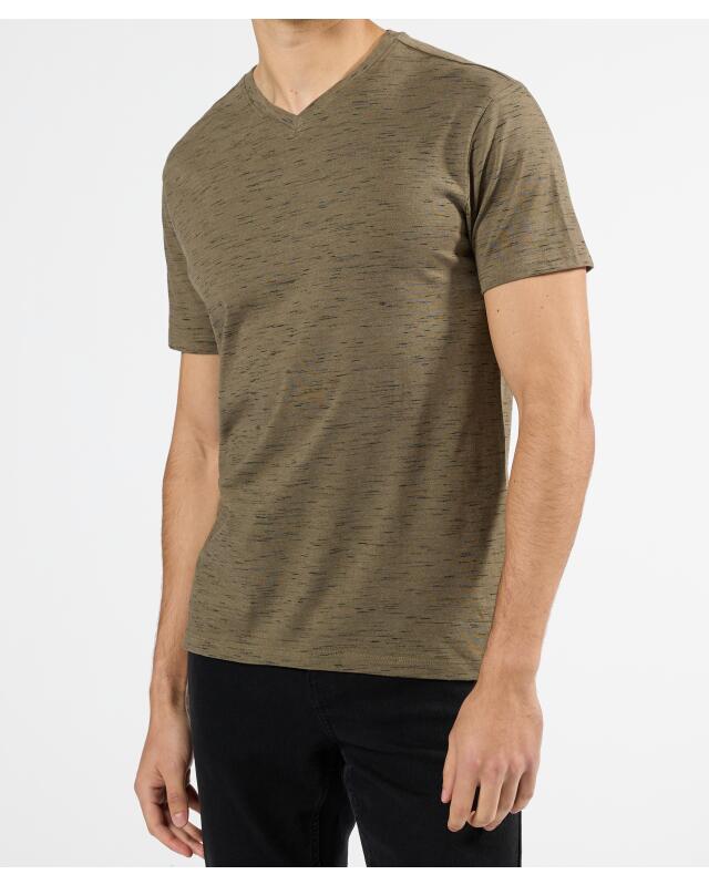Marl T-shirt for men, khaki (KiK Meliertes T-Shirt (Khaki)) — KiK, authentic German product in Morocco