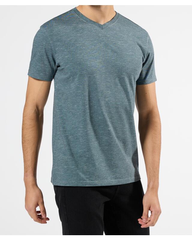 Marl T-shirt for men, fir green (KiK Meliertes T-Shirt (tanne)) — KiK, authentic German product in Morocco