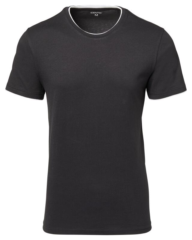Double-layer-look T-shirt for men, black (KiK T-Shirt in Doppellagenoptik (schwarz)) — KiK, authentic German product in Morocco