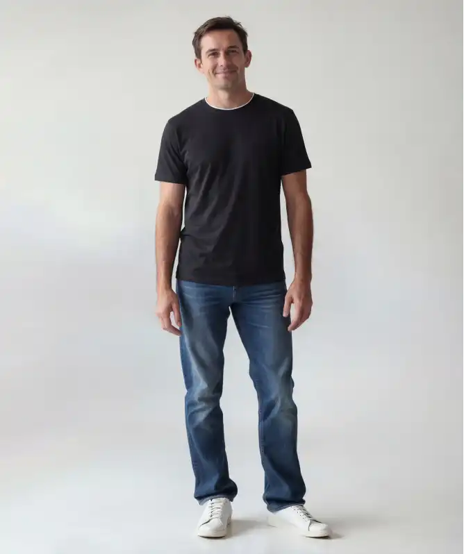 T-Shirt in Doppellagenoptik