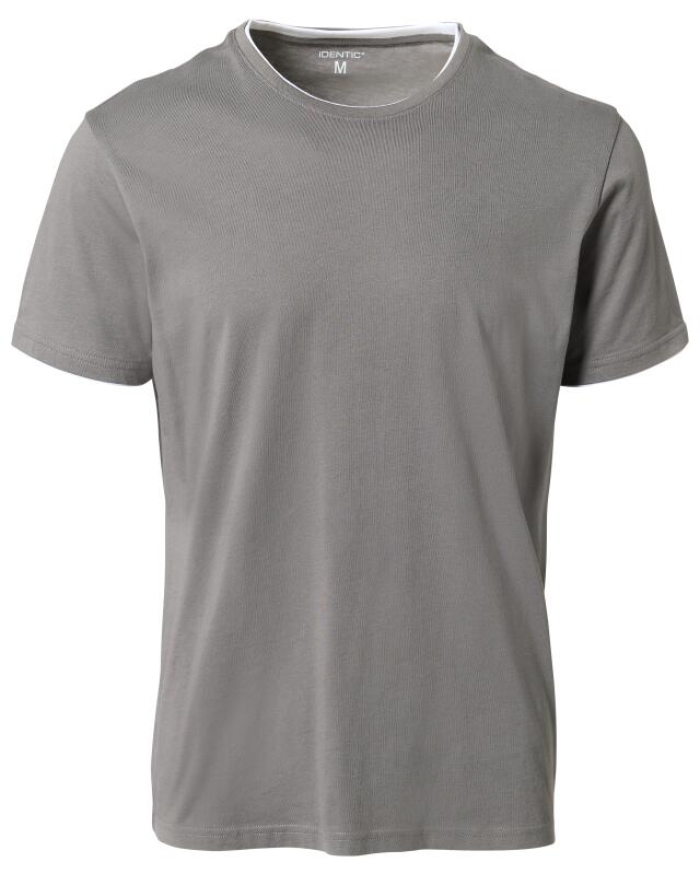 T-shirt effet double couche homme, gris (KiK T-Shirt in Doppellagenoptik (grau)) — KiK, produit allemand authentique au Maroc
