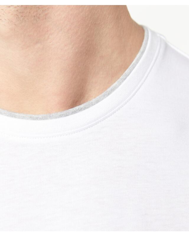 T-shirt effet double couche homme, blanc (KiK T-Shirt in Doppellagenoptik (weiß)) — KiK, produit allemand authentique au Maroc