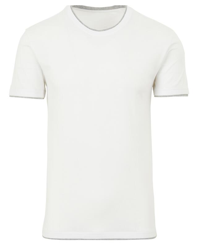 T-shirt effet double couche homme, blanc (KiK T-Shirt in Doppellagenoptik (weiß)) — KiK, produit allemand authentique au Maroc