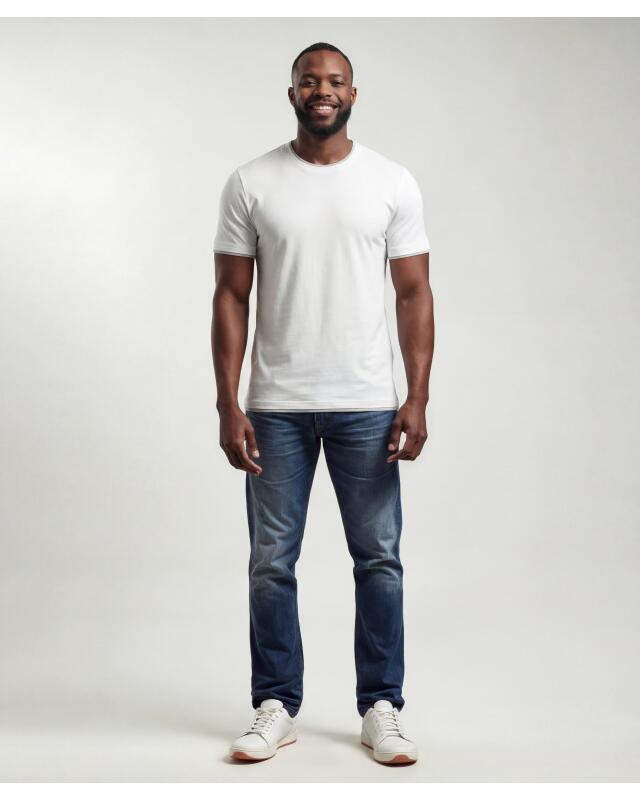 T-shirt effet double couche homme, blanc — KiK, produit allemand authentique au Maroc