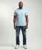T-Shirt in Doppellagenoptik hellblau