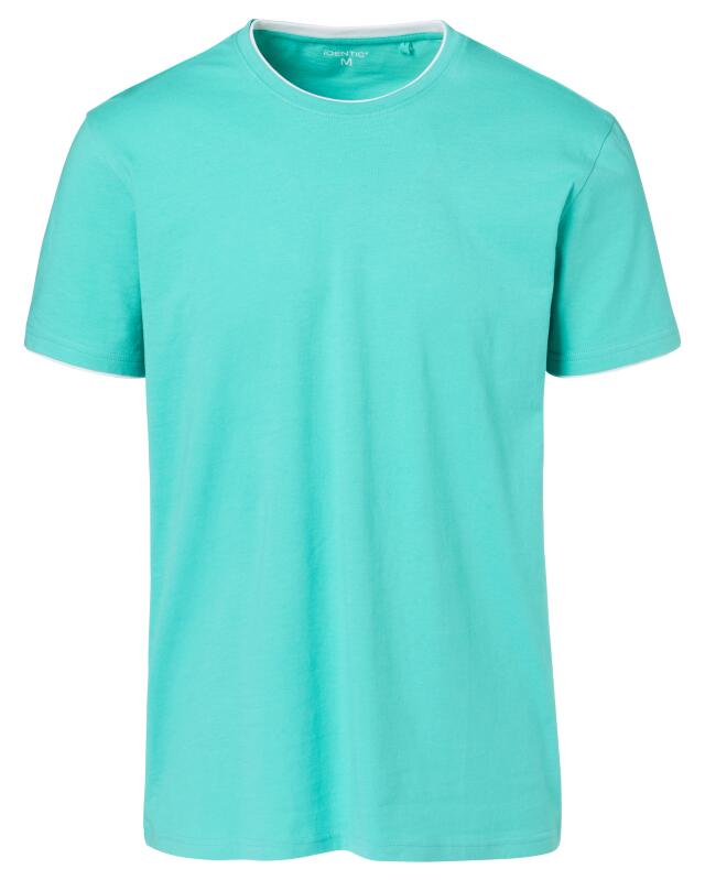 Double-layer-look T-shirt for men, turquoise (KiK T-Shirt in Doppellagenoptik (türkis)) — KiK, authentic German product in Morocco