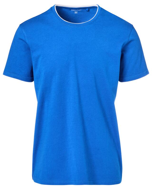 T-shirt effet double couche homme, bleu roi (KiK T-Shirt in Doppellagenoptik (royalblau)) — KiK, produit allemand authentique au Maroc
