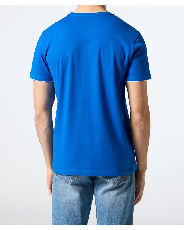 T-shirt effet double couche homme, bleu roi (KiK T-Shirt in Doppellagenoptik (royalblau)) — KiK, produit allemand authentique au Maroc