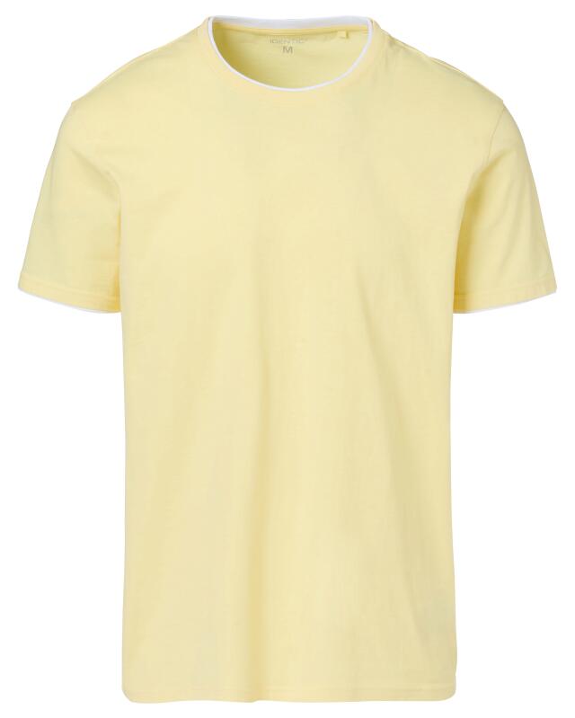 Double-layer-look T-shirt for men, yellow (KiK T-Shirt in Doppellagenoptik (gelb)) — KiK, authentic German product in Morocco