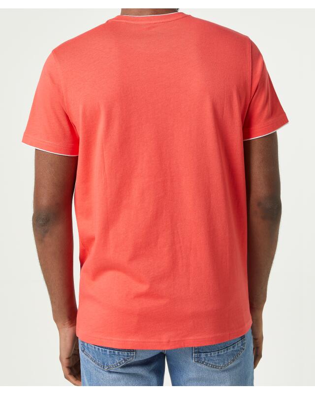 T-shirt effet double couche homme, rouge (KiK T-Shirt in Doppellagenoptik (rot)) — KiK, produit allemand authentique au Maroc