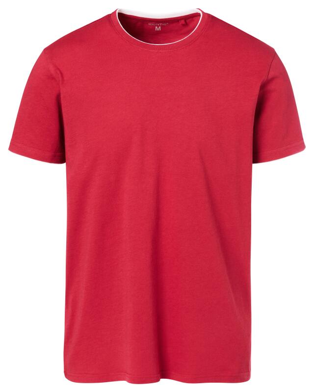 Double-layer-look T-shirt for men, burgundy (KiK T-Shirt in Doppellagenoptik (bordeaux)) — KiK, authentic German product in Morocco