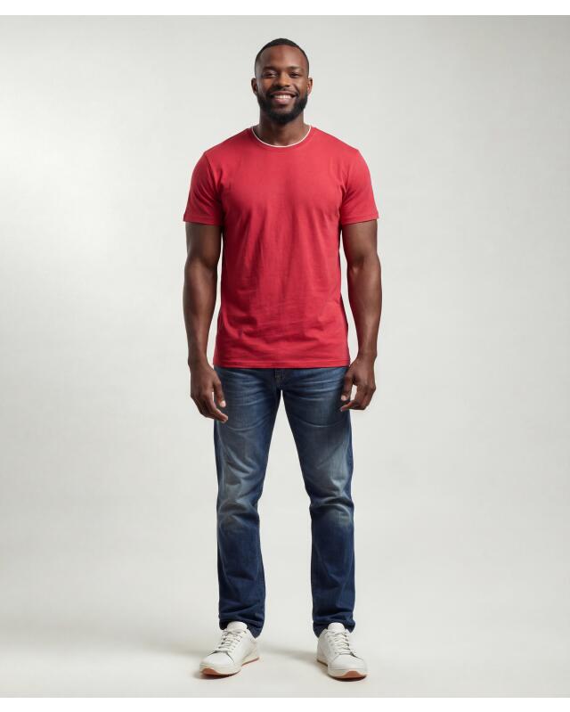 Double-layer-look T-shirt for men, burgundy (KiK T-Shirt in Doppellagenoptik (bordeaux)) — KiK, authentic German product in Morocco