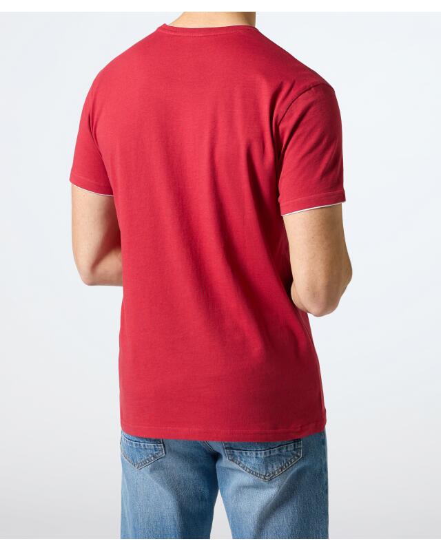 Double-layer-look T-shirt for men, burgundy (KiK T-Shirt in Doppellagenoptik (bordeaux)) — KiK, authentic German product in Morocco