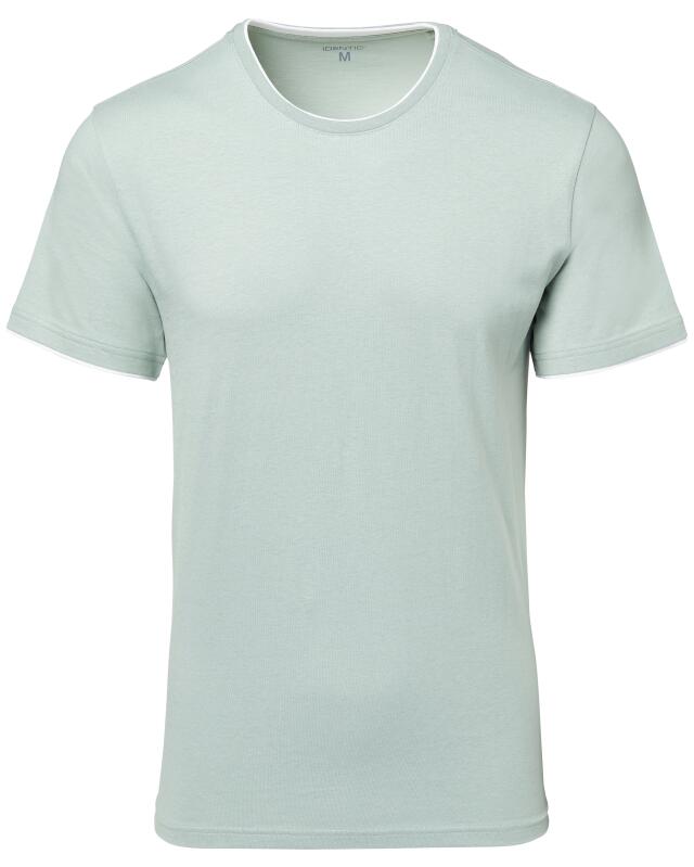 T-shirt effet double couche homme, vert clair (KiK T-Shirt in Doppellagenoptik (hellgrün)) — KiK, produit allemand authentique au Maroc