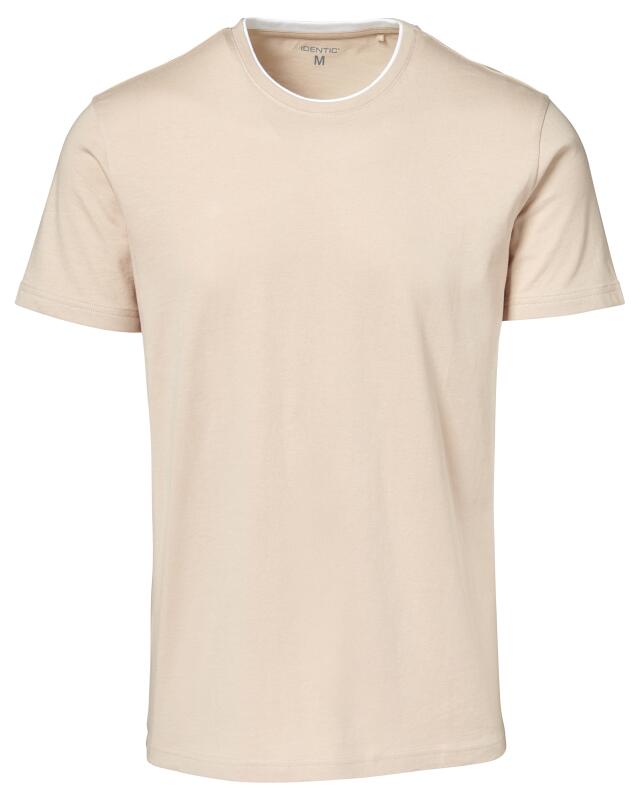 Double-layer-look T-shirt for men, natural (KiK T-Shirt in Doppellagenoptik (naturfarben)) — KiK, authentic German product in Morocco
