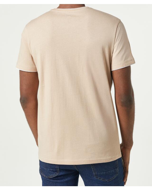 Double-layer-look T-shirt for men, natural (KiK T-Shirt in Doppellagenoptik (naturfarben)) — KiK, authentic German product in Morocco
