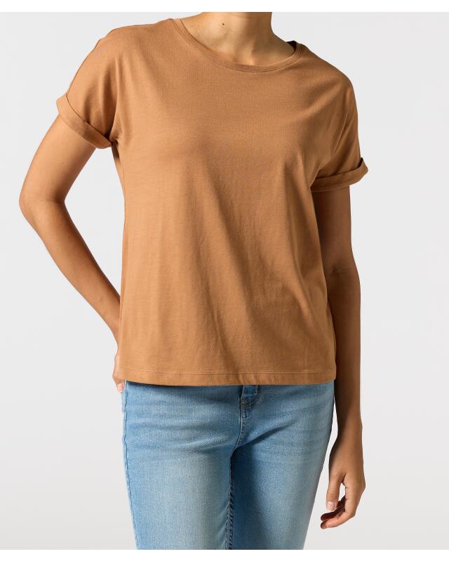Cotton T-shirt for women, brown (KiK T-Shirt aus Baumwolle (braun)) — KiK, authentic German product in Morocco